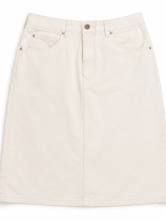 Pendleton Dresses & Skirts - Pendleton Vtg White Cotton Denim Skirt Size 12 Straight Pencil  Classic Preppy